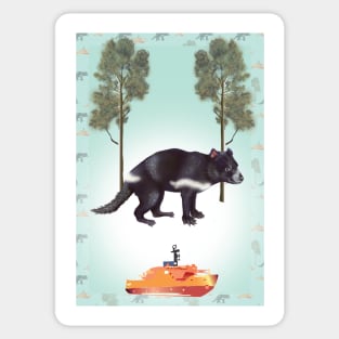 Tasmanian Devil in green Sticker